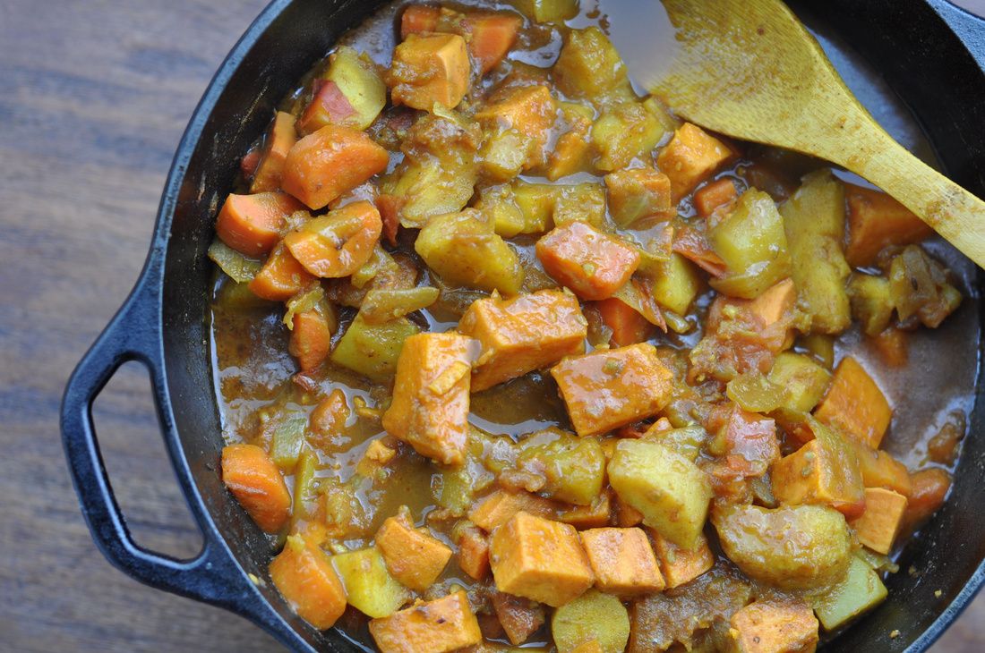 Vegan Curried Root Vegetables