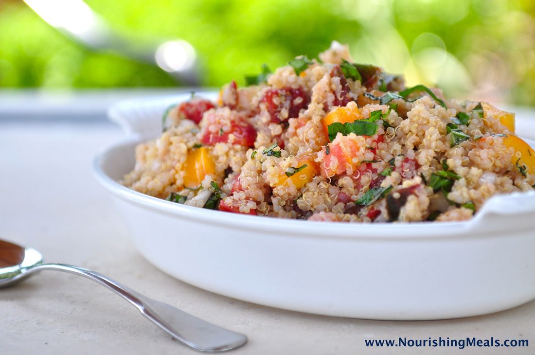 Heirloom Tomato Basil Quinoa Salad