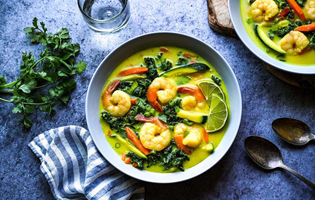 Coconut Shrimp and Vegetable Soup with Ginger and Turmeric-1