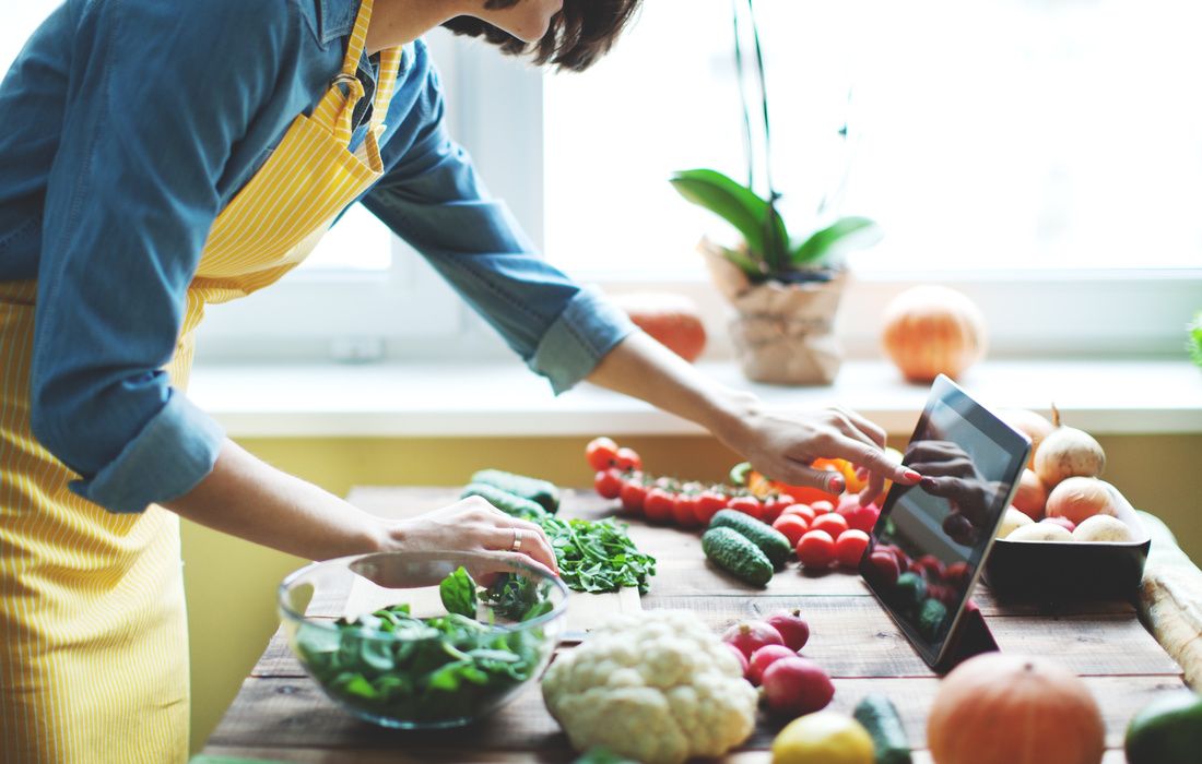 USING NOURISHING MEALS AND CHOPPING VEGETABLES
