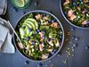 Kale and Salmon Salad with Blueberry Dressing