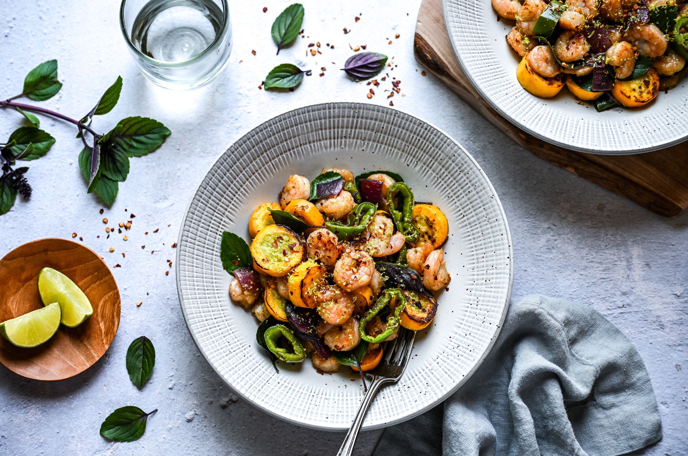 SPICY SUMMER BASIL VEGETABLE SHRIMP STIR-FRY-1