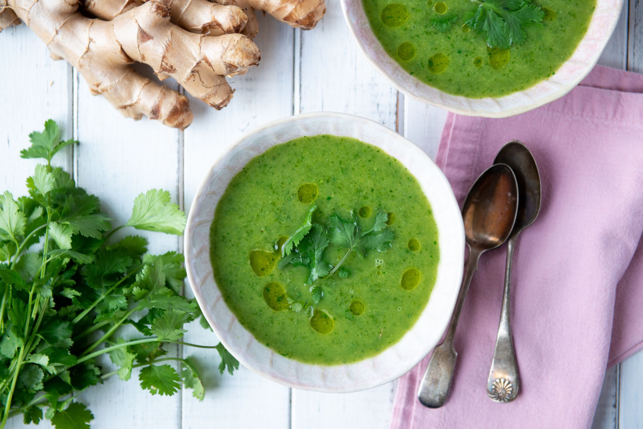 Sweet Potato-Broccoli-Ginger Soup