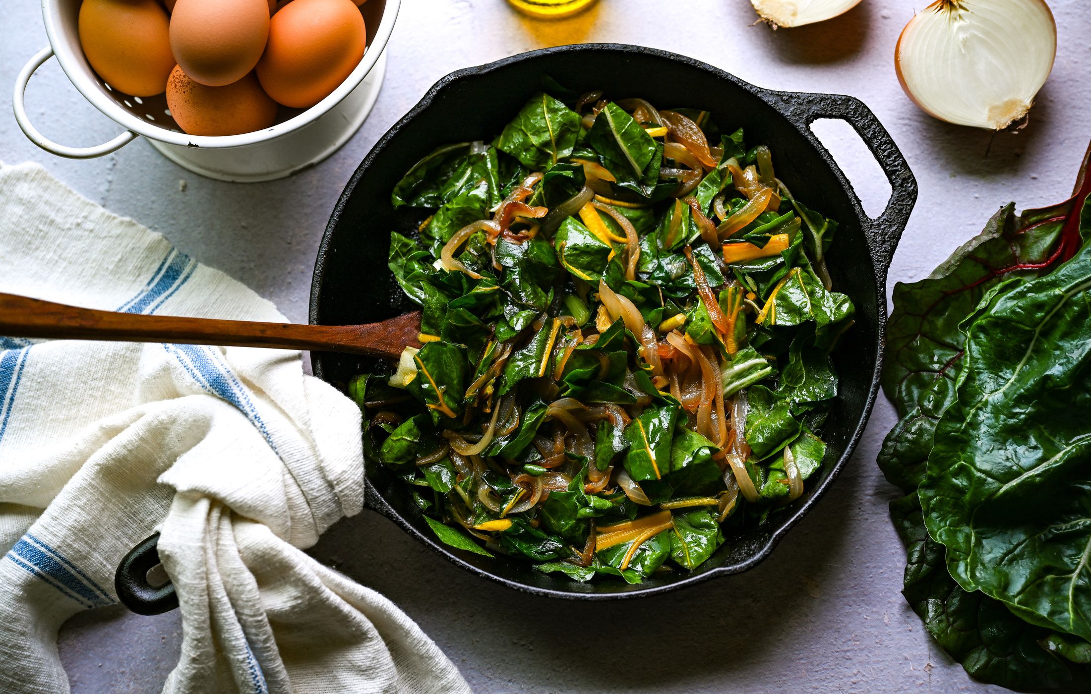 CARAMELIZED ONION CHARD GOAT CHEESE FRITTATA-2