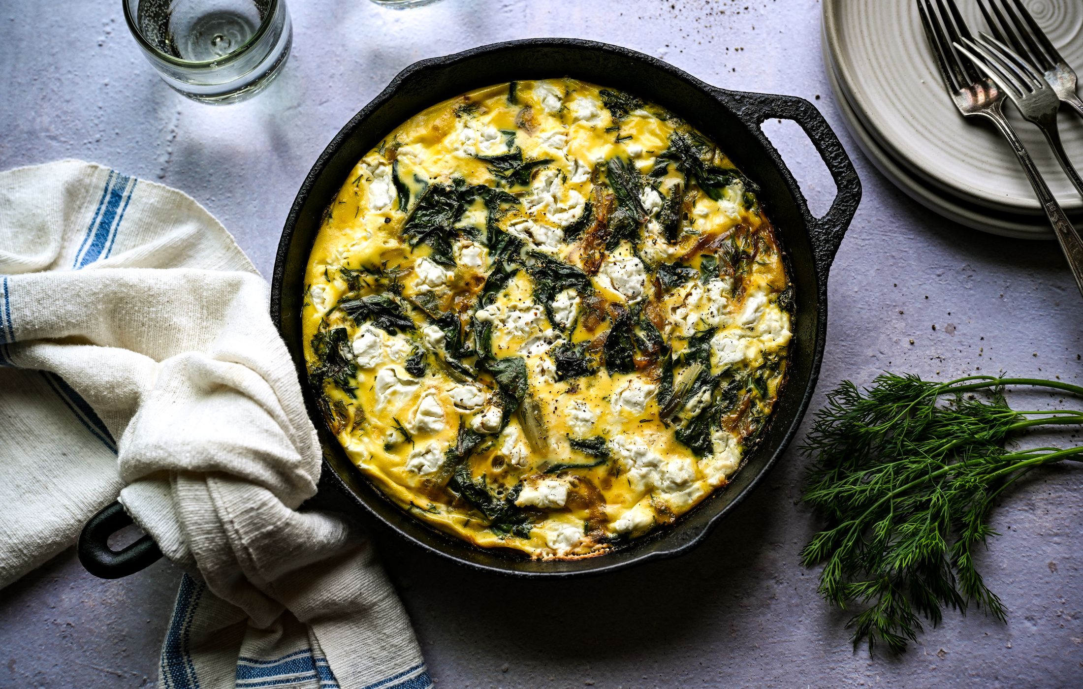 CARAMELIZED ONION CHARD GOAT CHEESE FRITTATA-4