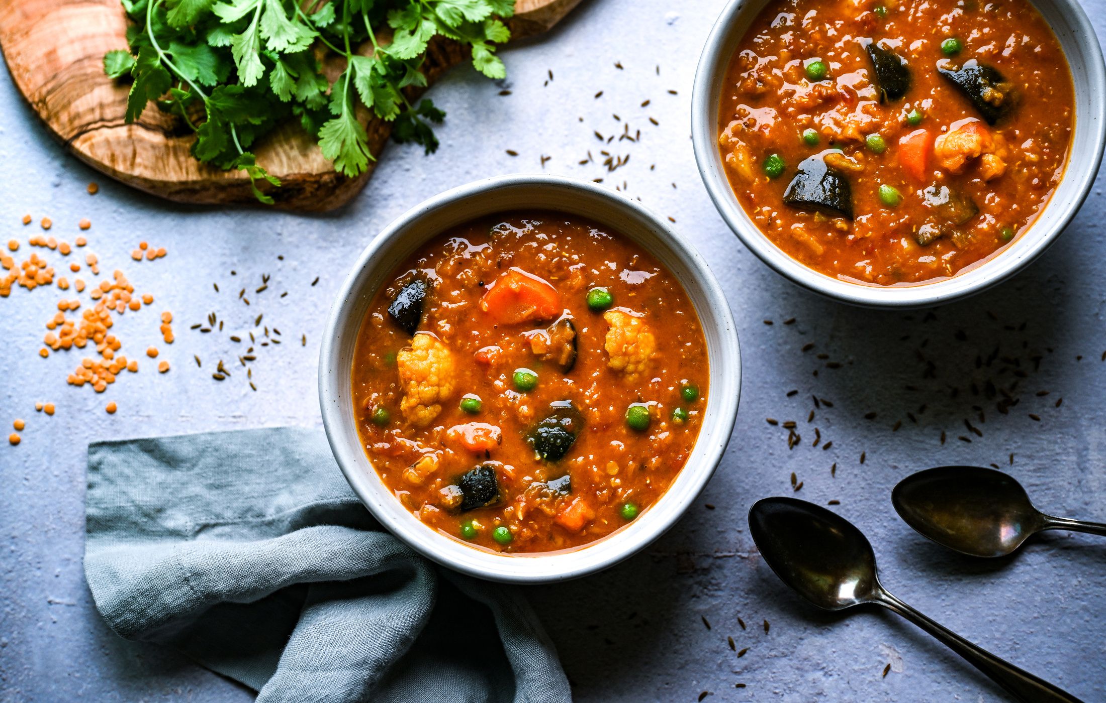 CURRIED RED LENTIL AND VEGETABLE SOUP VEGAN-1