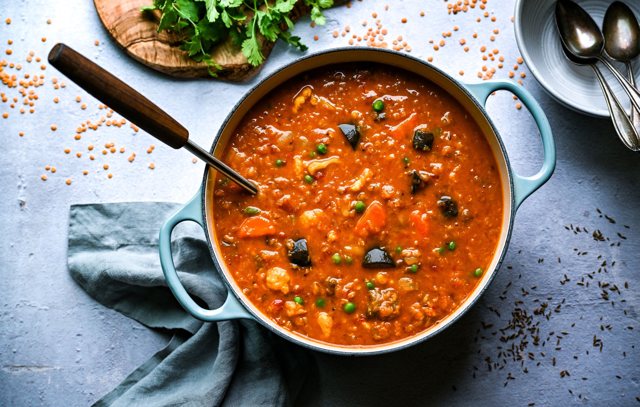 CURRIED RED LENTIL AND VEGETABLE SOUP VEGAN-2