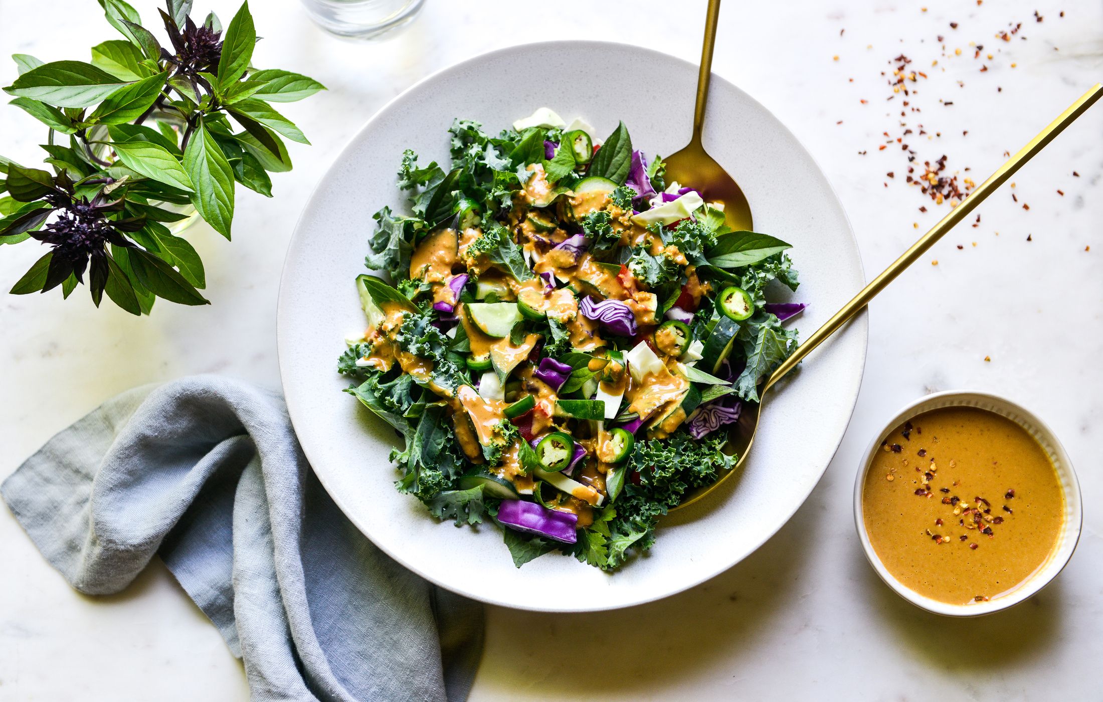 KALE SALAD WITH SPICY PEANUT-THAI DRESSING-2