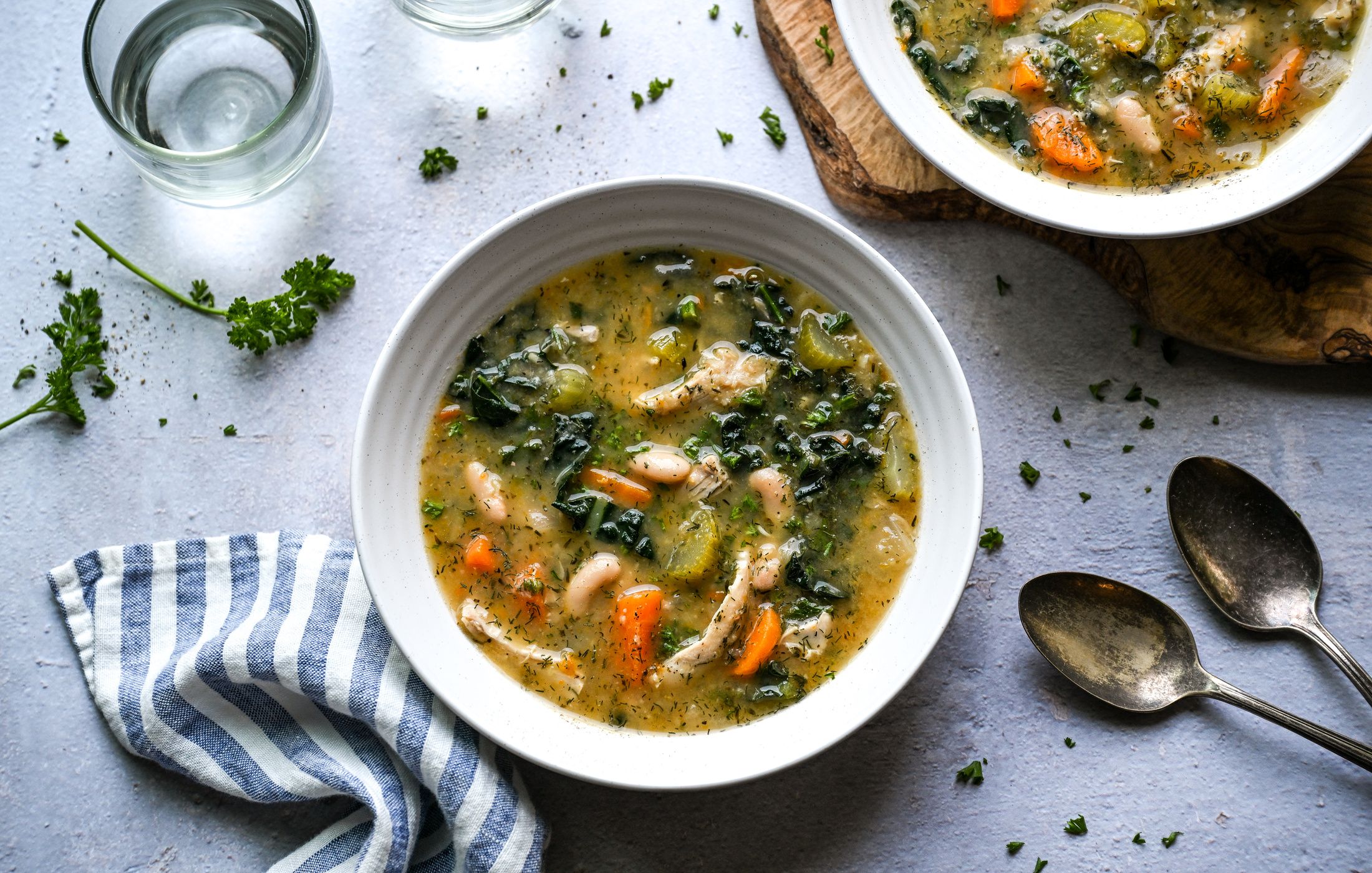 LEMON CHICKEN WHITE BEAN AND KALE SOUP-1