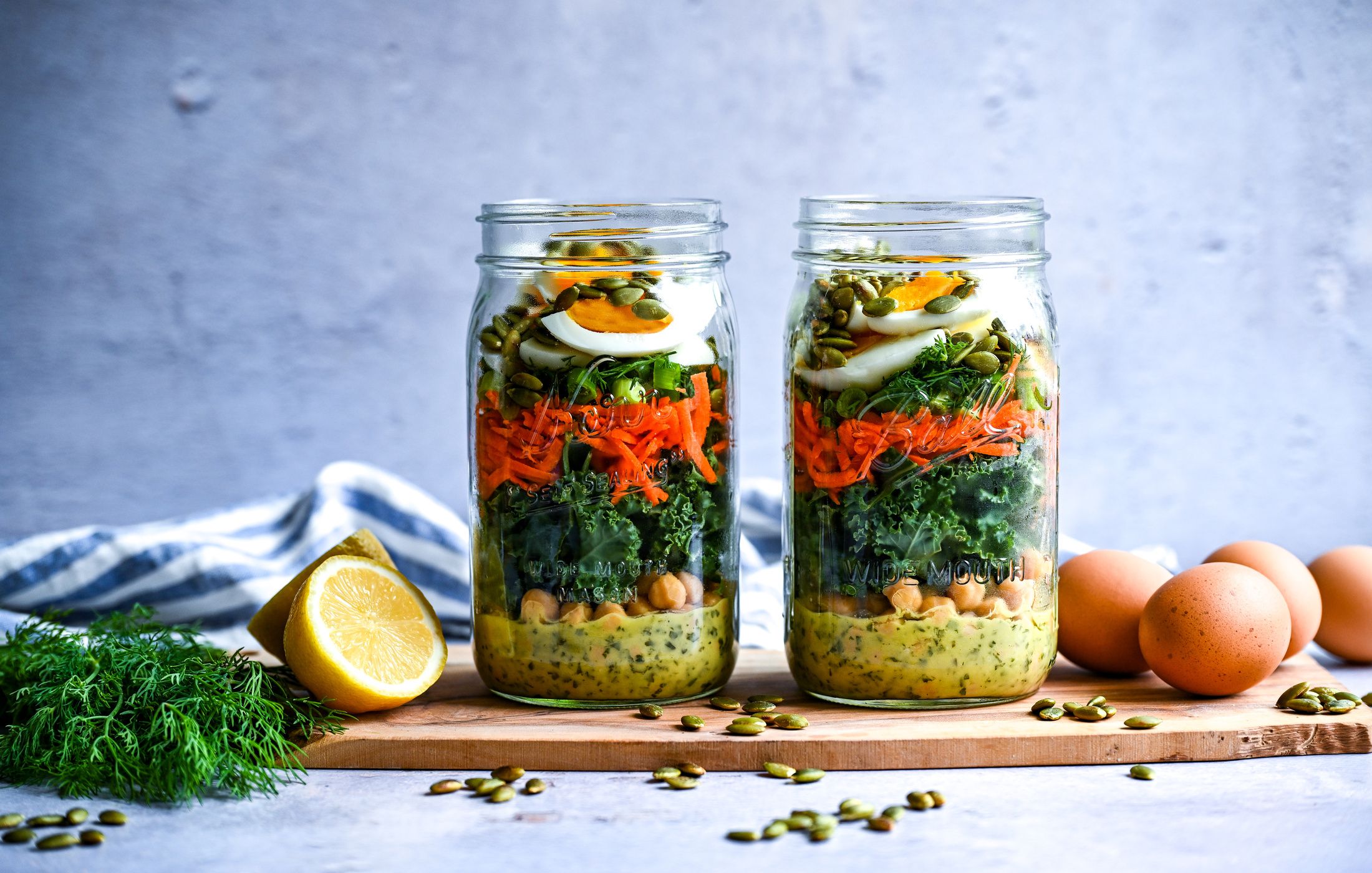 MEDITERRANEAN EGG KALE SALAD JARS LEMON HERB DRESSING HIGH-PROTEIN-2