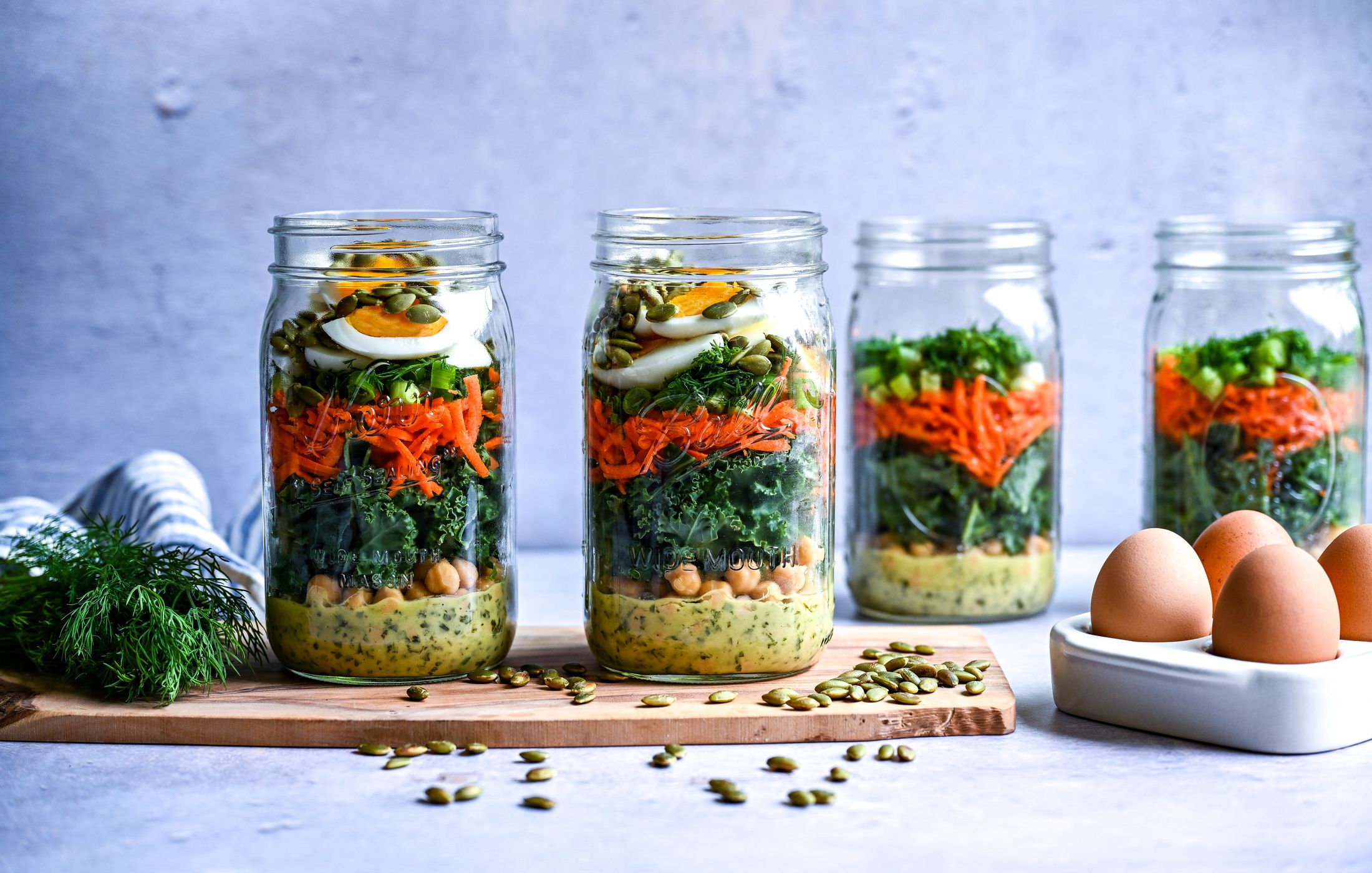 MEDITTERANEAN HIGH-PROTEIN EGG CHICKPEA KALE SALAD JARS-LEMON-HERB DRESSING-1