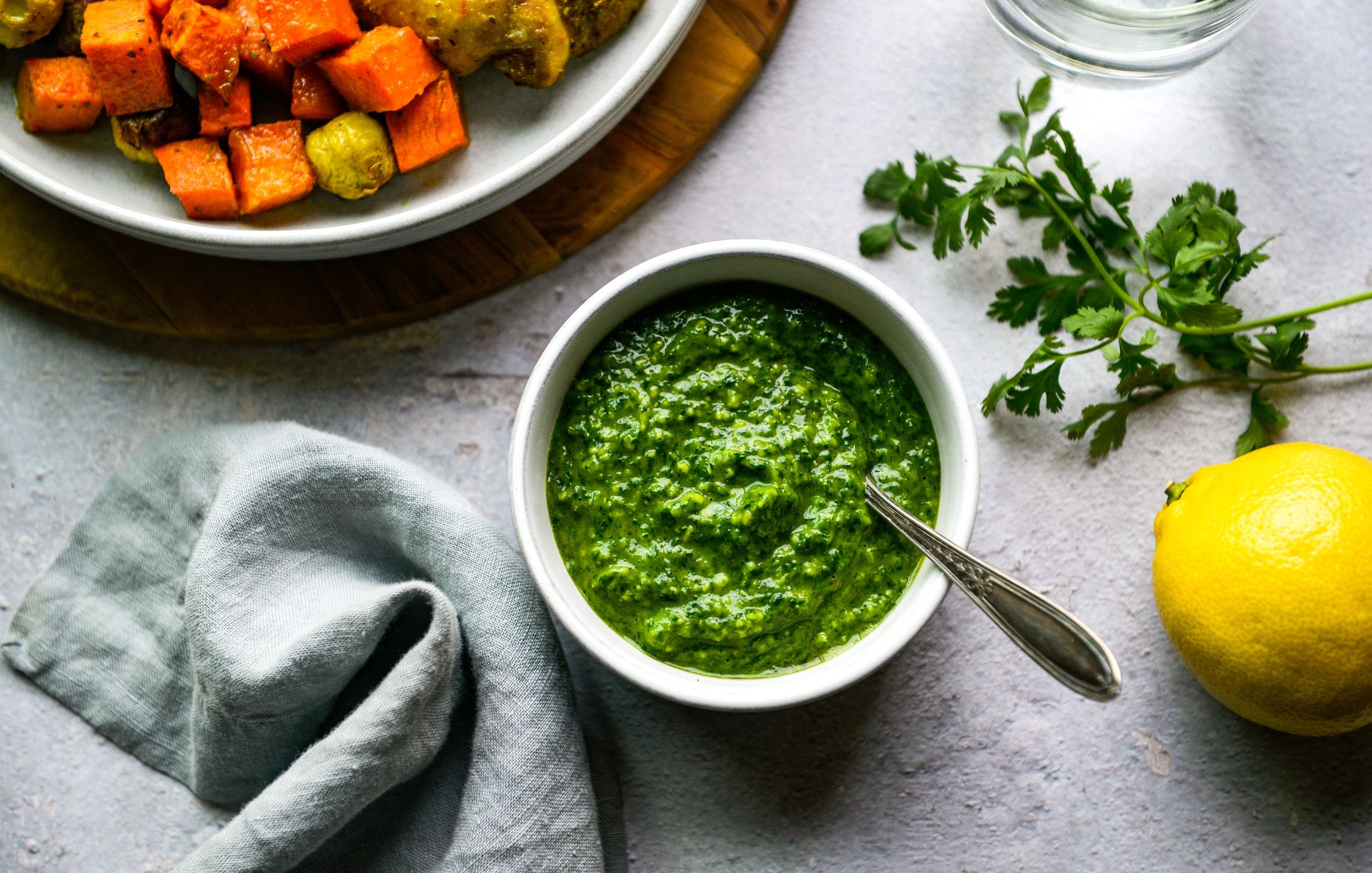 SHAWARMA SHEET PAN CHICKEN AND VEGETABLES WITH GARLIC GREEN SAUCE-3