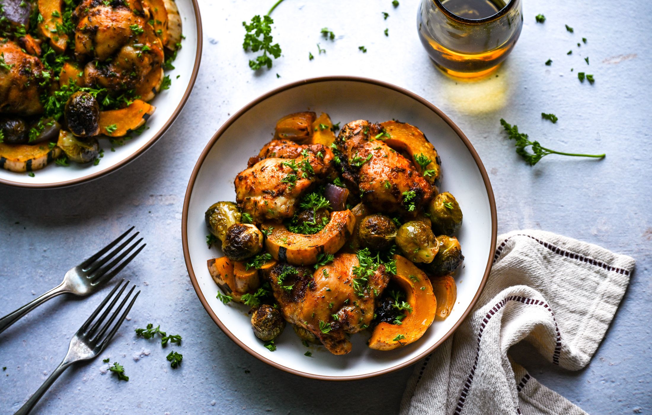 SMOKY SHEET-PAN CHICKEN WITH DELICATA SQUASH & BRUSSELS SPROUTS-12