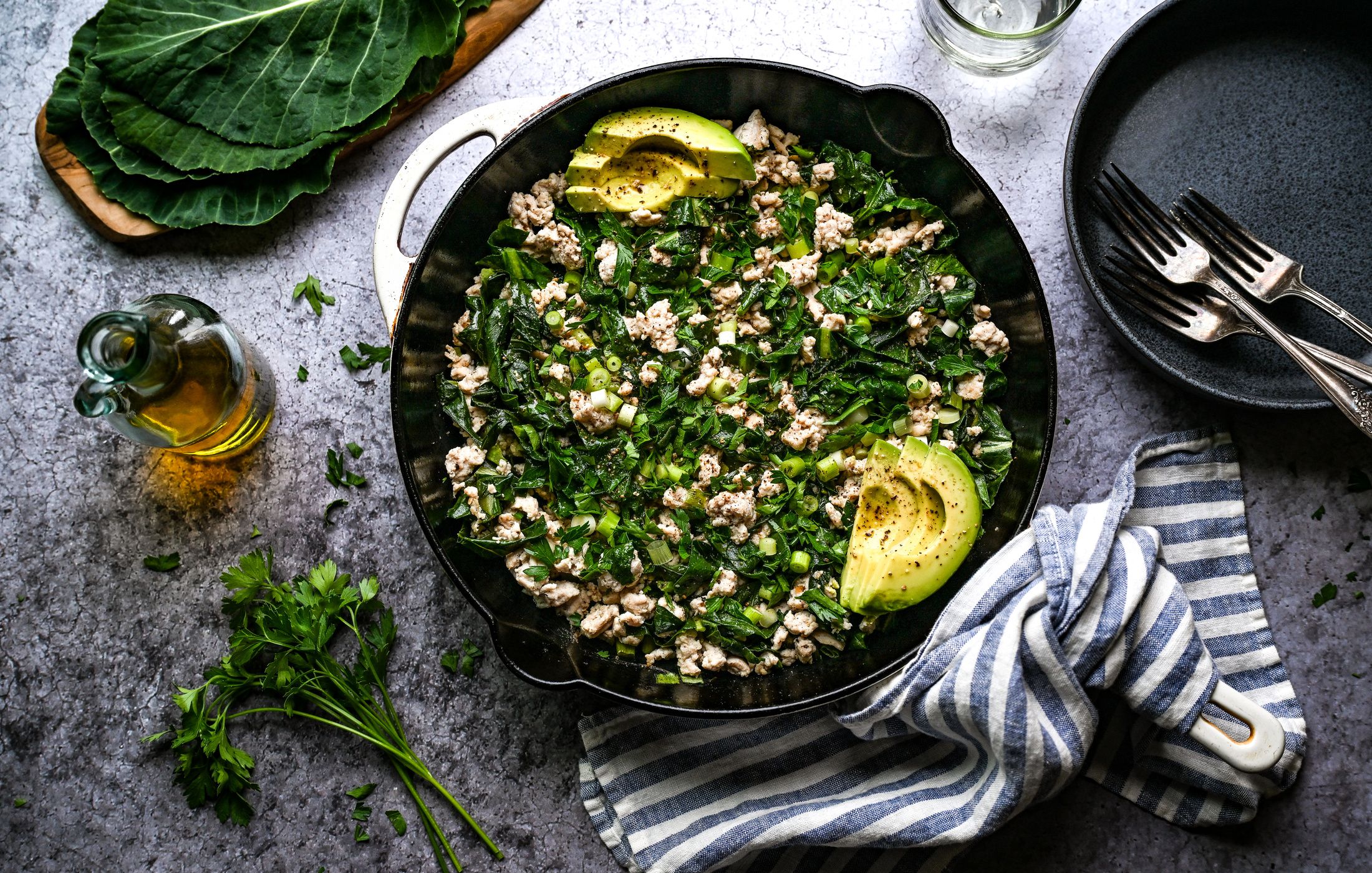 Savory Turkey Collard Green Skillet-1