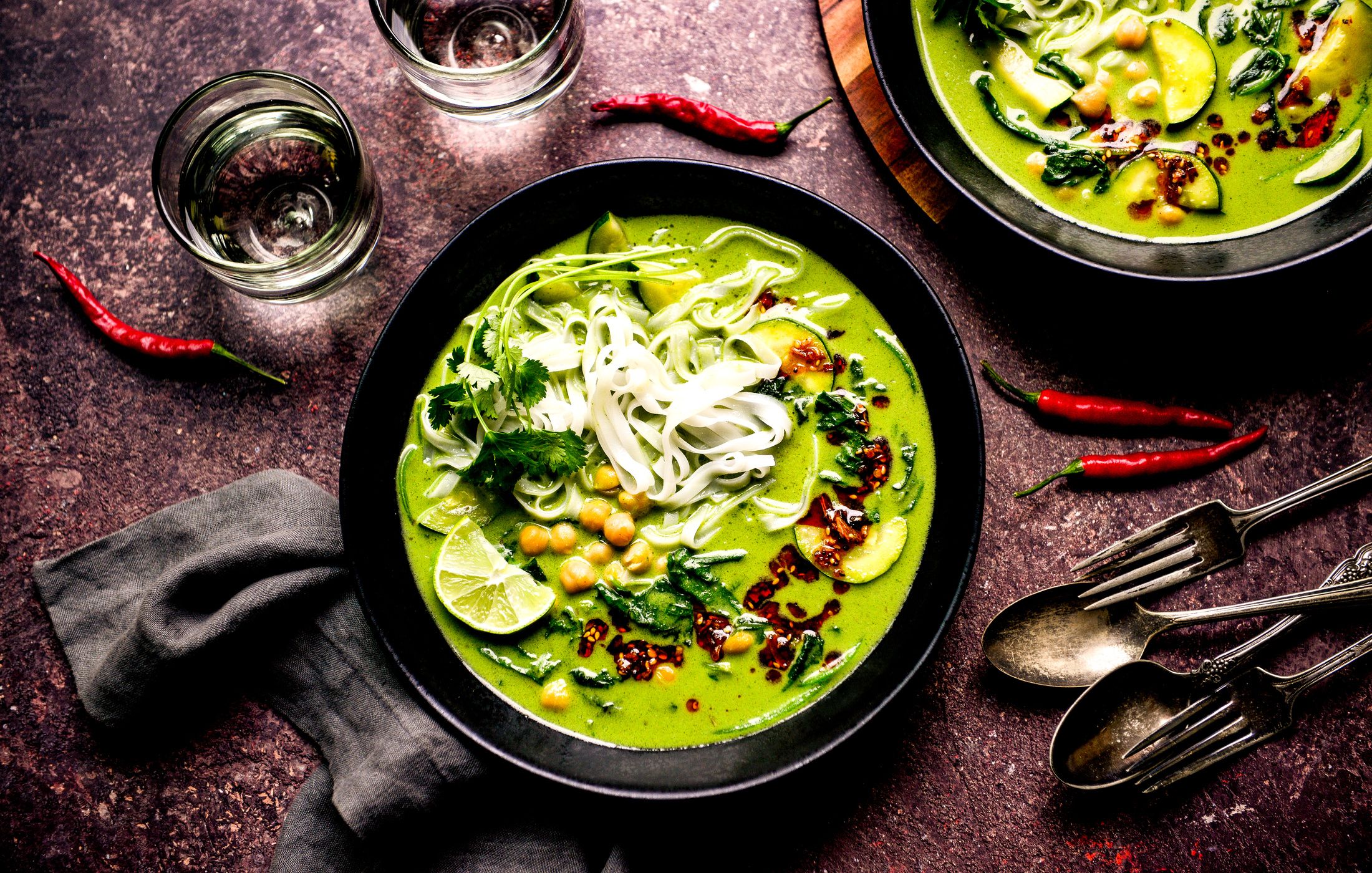 VEGAN GREEN THAI CHICKPEA COCONUT CURRY STEW-2