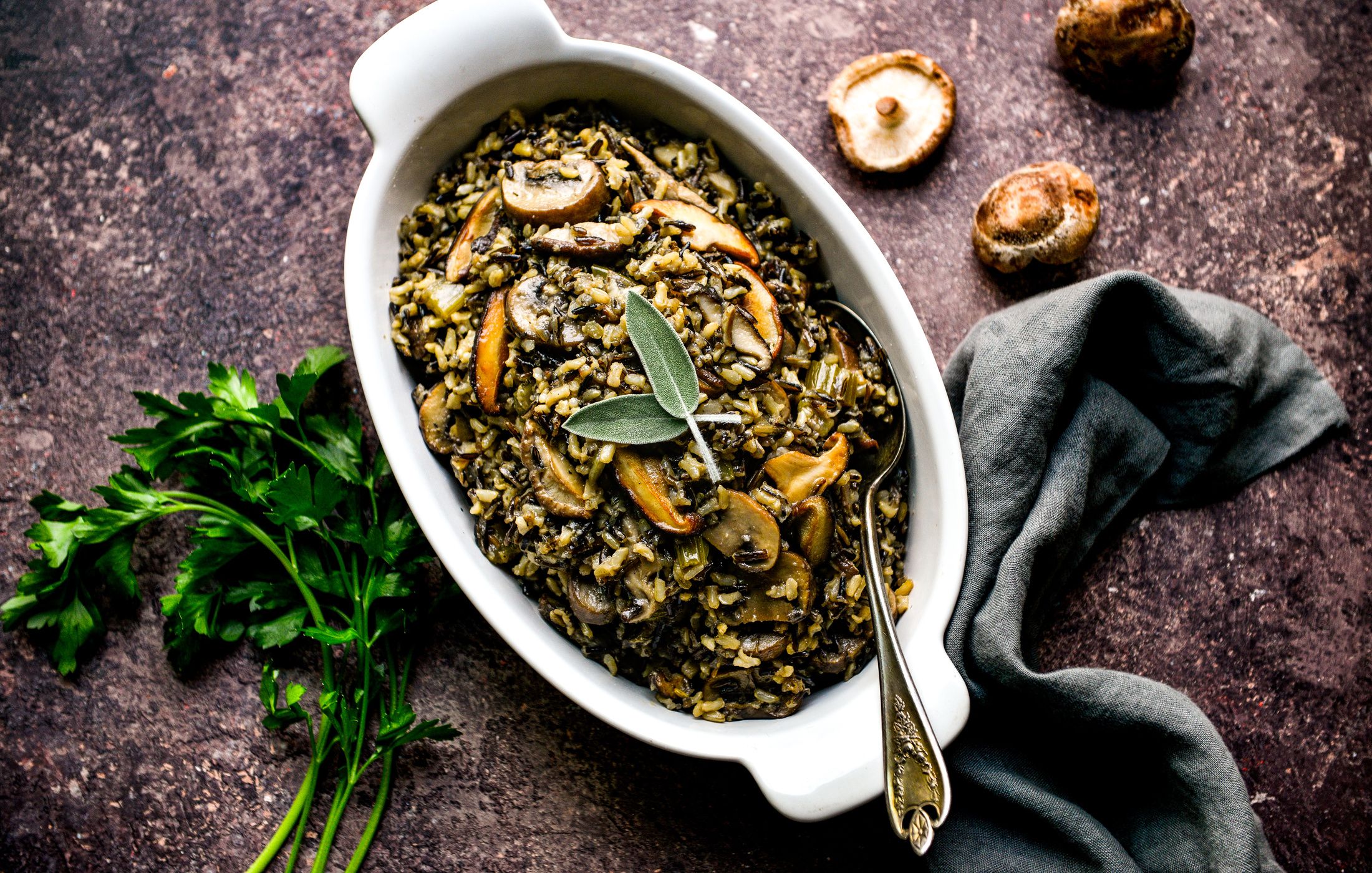 WILD RICE MUSHROOM PILAF VEGAN-1