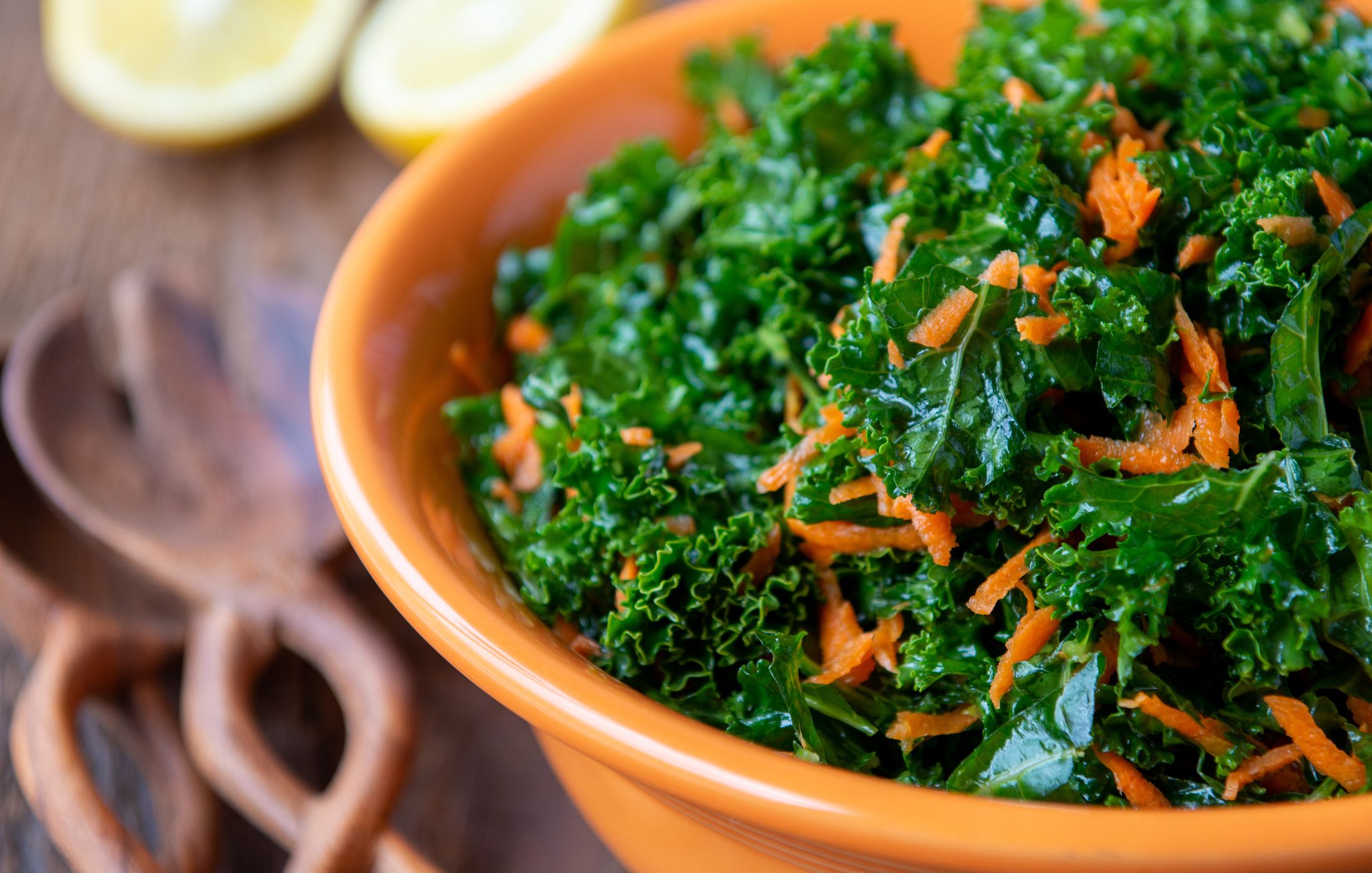 Raw Kale Salad with Lemon and Garlic