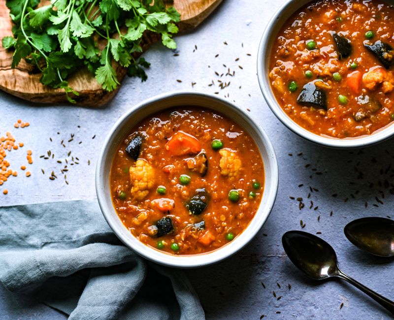 CURRIED RED LENTIL AND VEGETABLE SOUP VEGAN-1