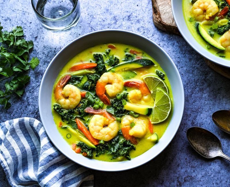 Coconut Shrimp and Vegetable Soup with Ginger and Turmeric-1