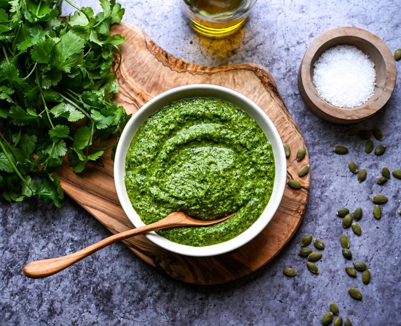 DAIRY-FREE NUT-FREE CILANTRO PESTO