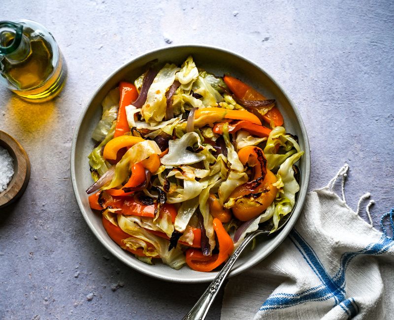 EASY ROASTED CABBAGE AND PEPPERS SIDE DISH-1