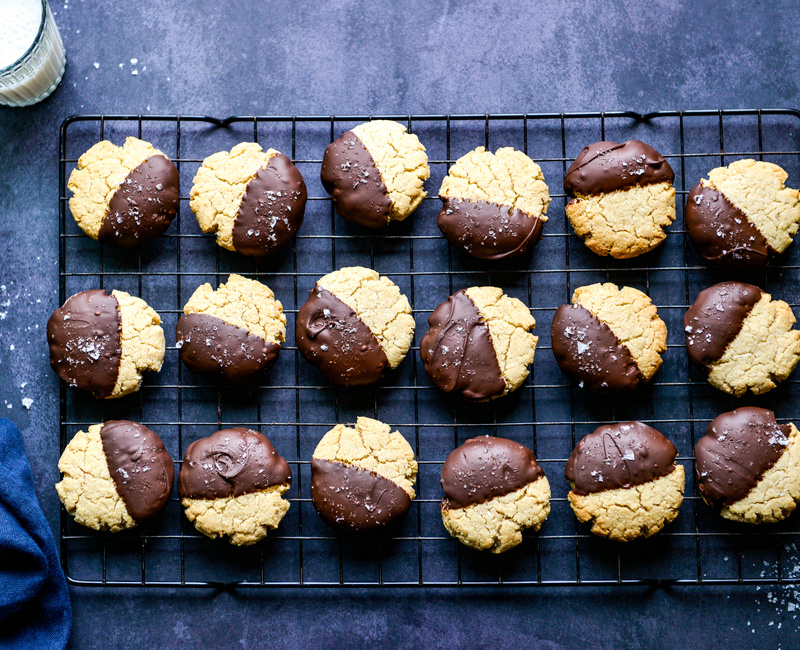 GRAIN-FREE CHOCOLATE DIPPED ALMOND JOY COOKIES-1