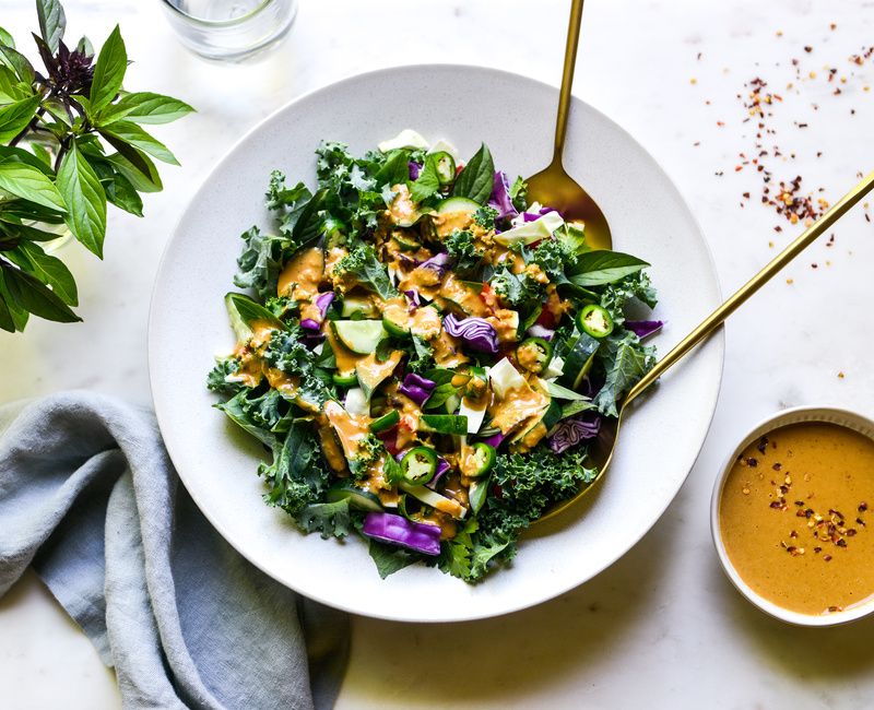 KALE SALAD WITH SPICY PEANUT-THAI DRESSING-2