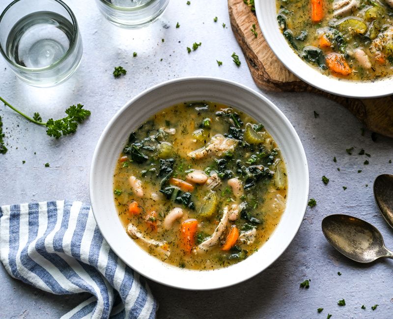 LEMON CHICKEN WHITE BEAN AND KALE SOUP-1