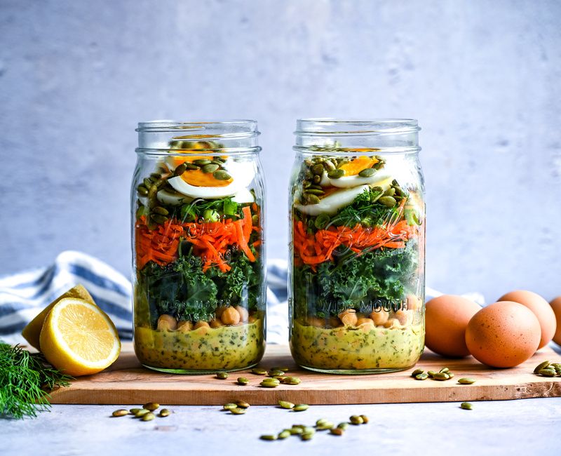 MEDITERRANEAN EGG KALE SALAD JARS LEMON HERB DRESSING HIGH-PROTEIN-2