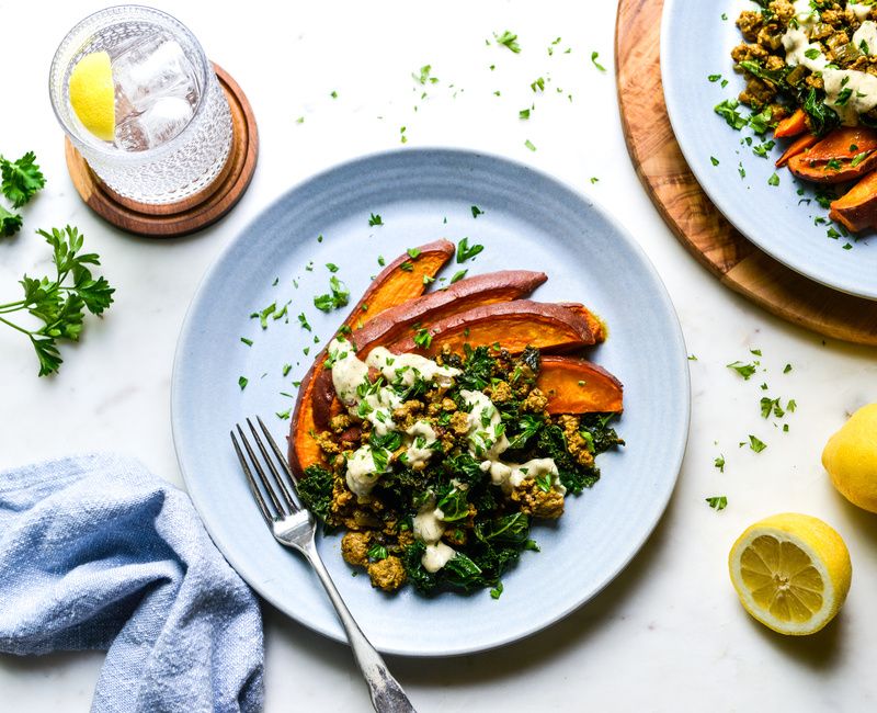 MOROCCAN LAMB AND GREENS WITH LEMON TAHINI DRIZZLE-11
