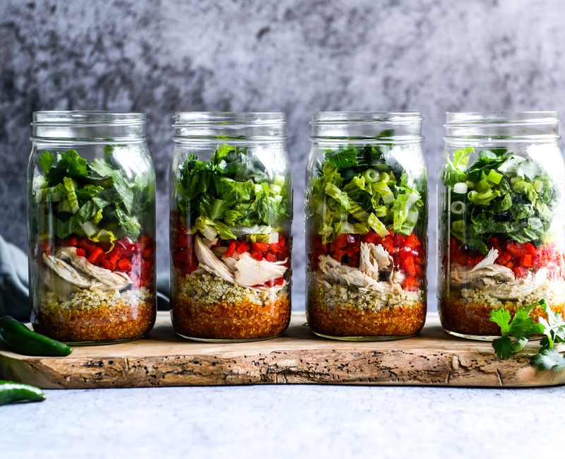 SOUTHWESTERN QUINOA AND CHICKEN SALAD JARS WITH CHILI-LIME DRESSING-1