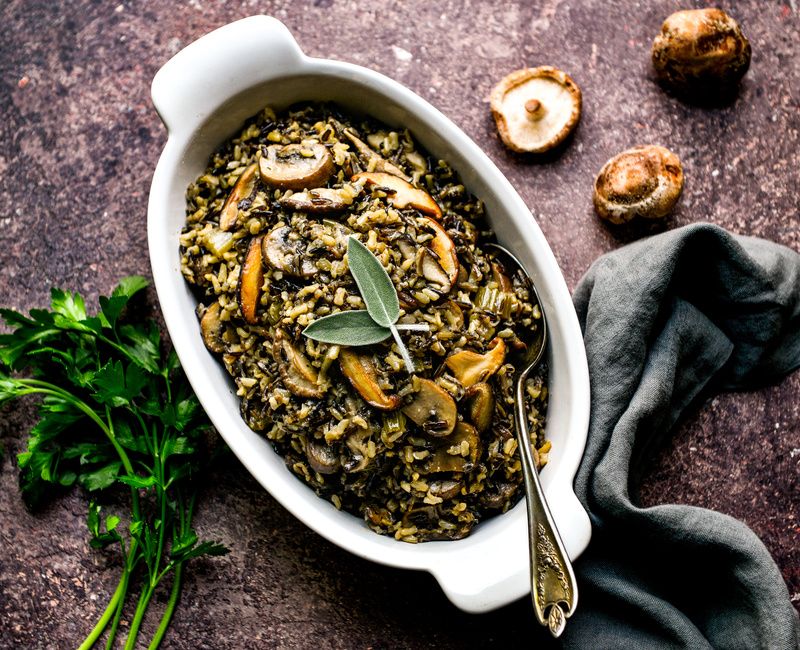 WILD RICE MUSHROOM PILAF VEGAN-1