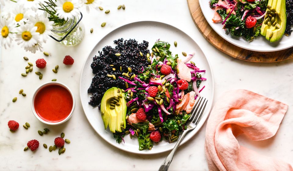 DETOX SALMON RASPBERRY SALAD WITH BLACK RICE MEAL-1
